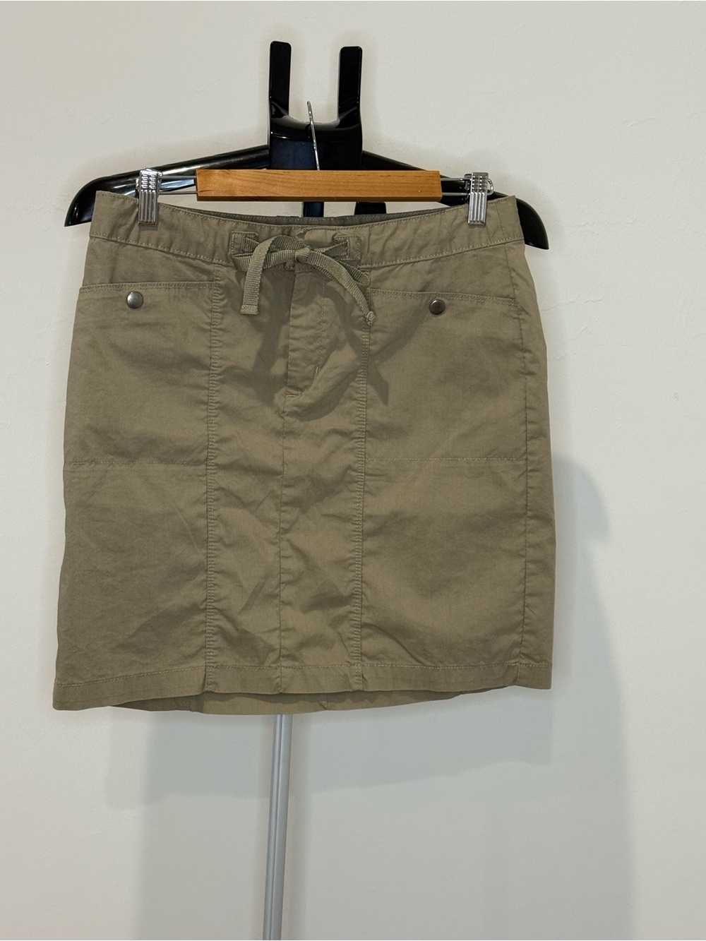Eddie Bauer Olive Drawstring Cargo Mini Skirt